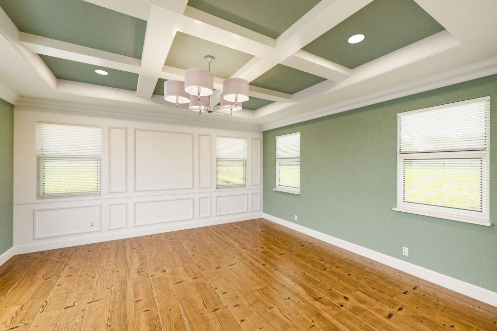 Bright and clean living room Ceiling painted by Northern Virginia interior painting specialists
